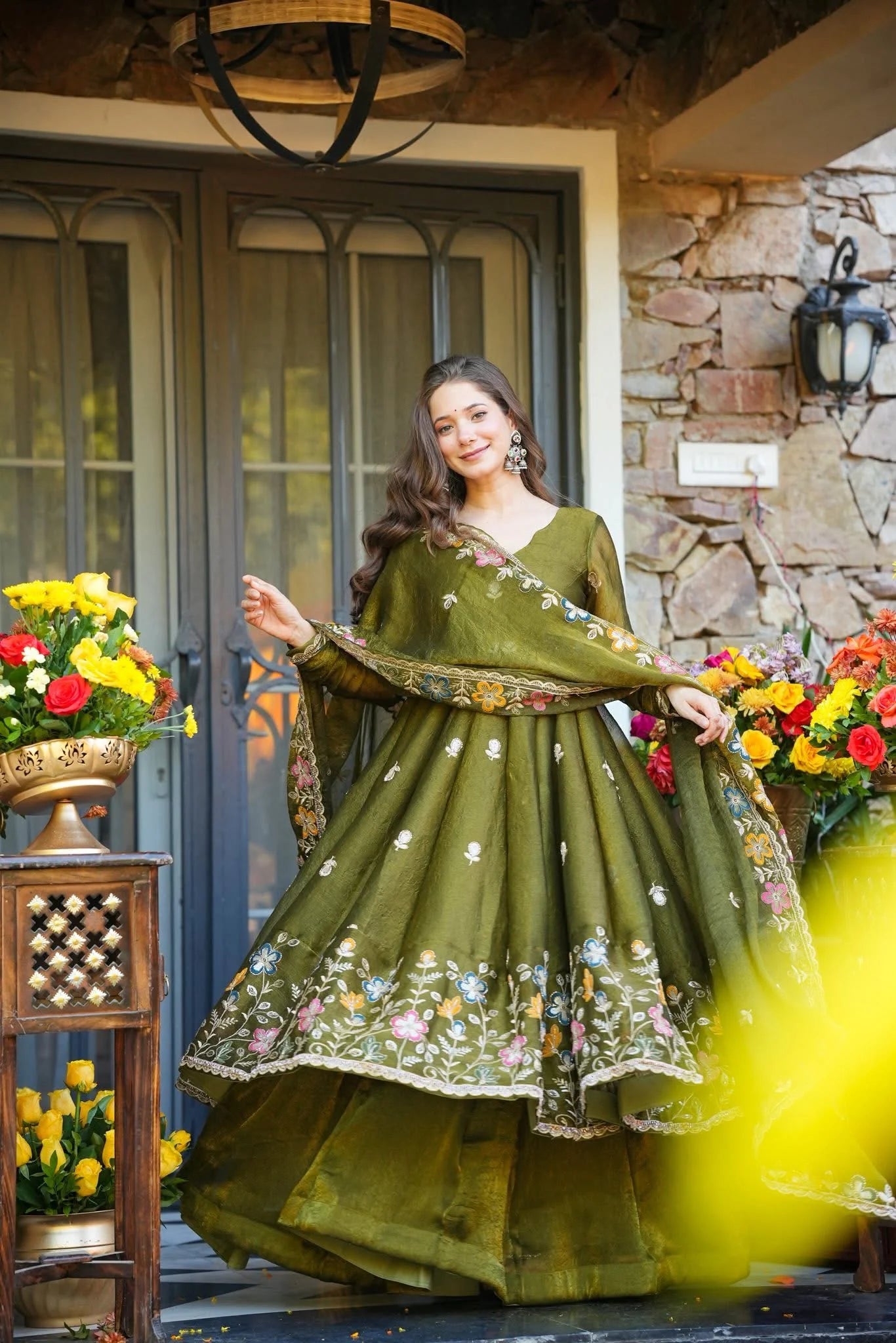 Elegant Soft Crunchy Silk Anarkali Set ✨