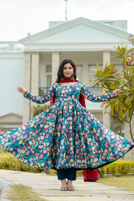 Rangriti Maslin Anarkali Suit Set ✨🌺