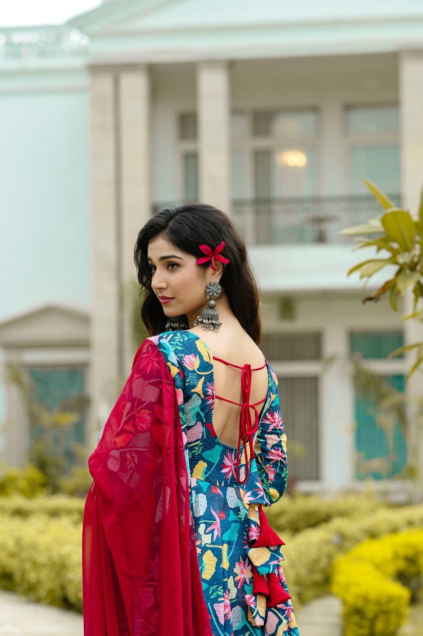 Rangriti Maslin Anarkali Suit Set ✨🌺