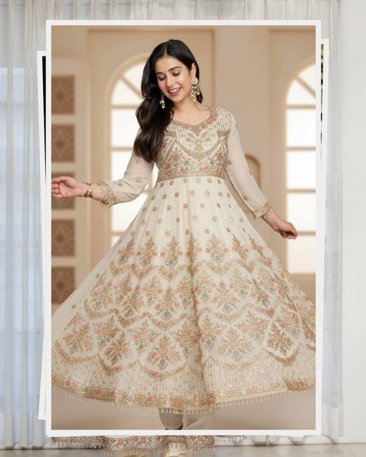 Elegant Faux Blooming Anarkali Suit Set For Women β Wedding & Festive Collection