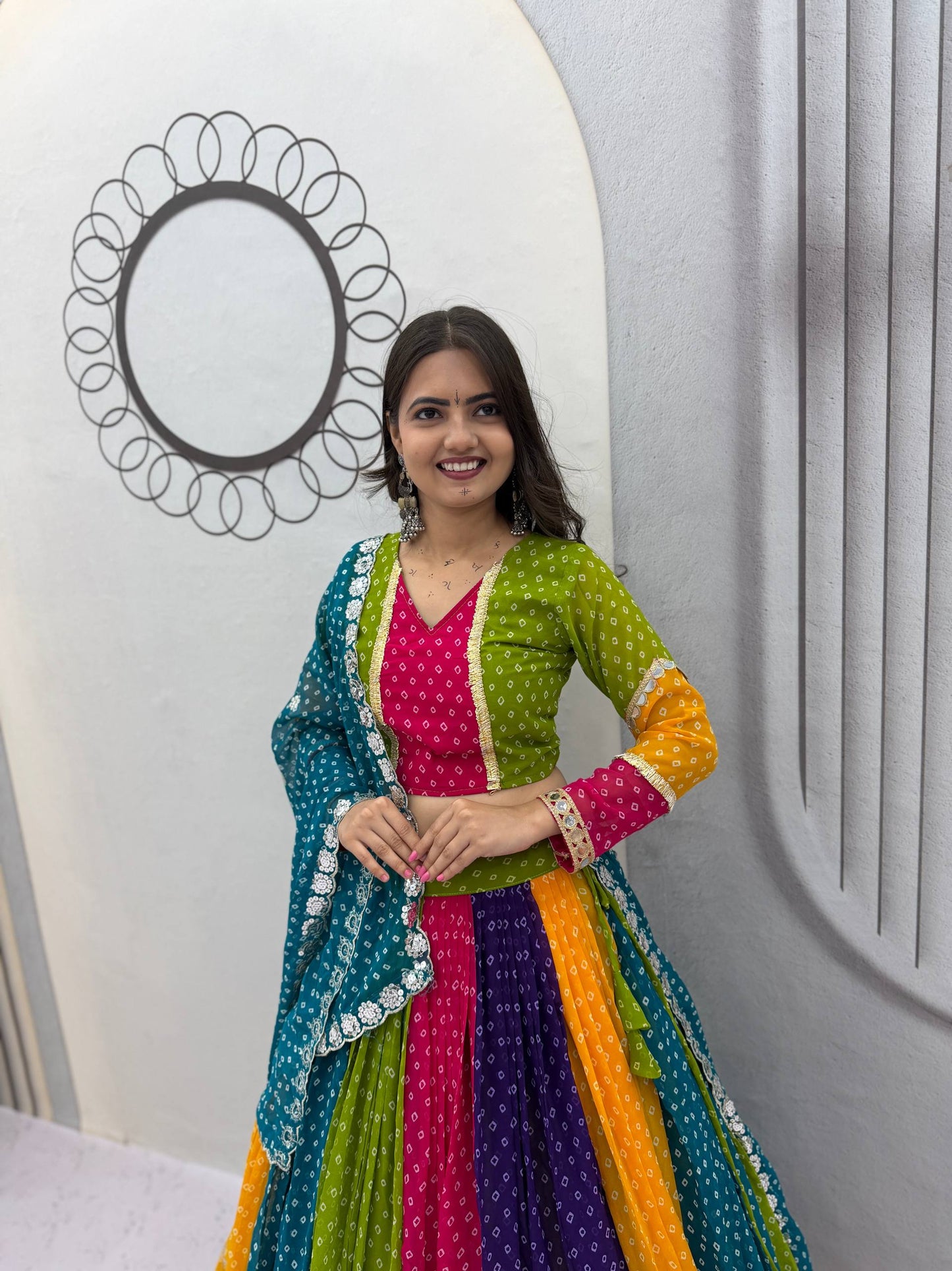 NAVRATRI SPECIAL GEORGETTE LEHENGA CHOLI β 6 METER FLAIR