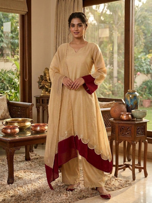 CHANDERI SILK PARTY WEAR SUIT