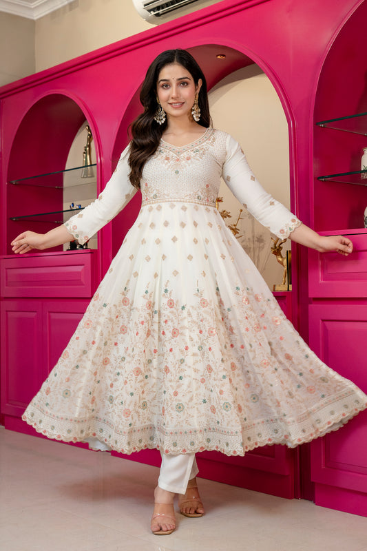 PREMIUM DESIGNER ANARKALI SUIT SET 👑