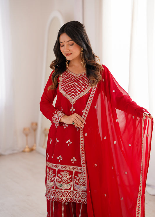 Designer Fox Georgette Sharara Suit Set For Women