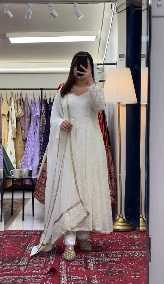 Luxury Faux Blooming Anarkali Outfit