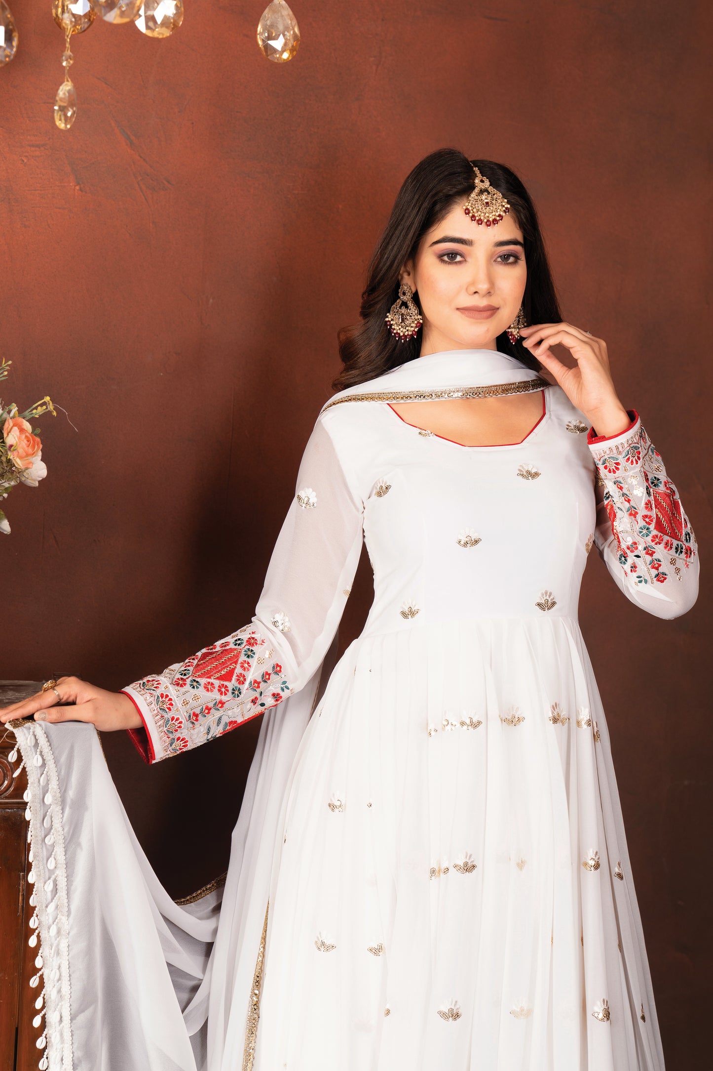 Premium White Anarkali Suit Set ✨