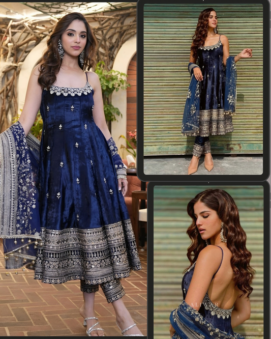 Vastra Vichitra Silk Anarkali Set ✨💫