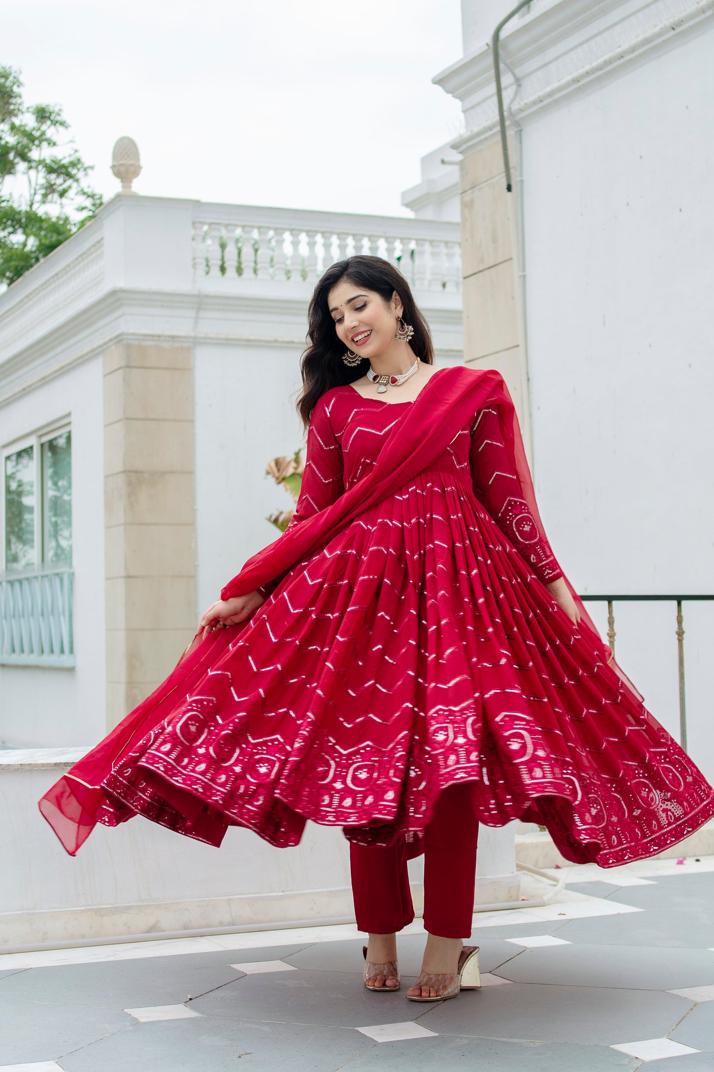 Designer Faux Georgette Ethnic Outfit ✨