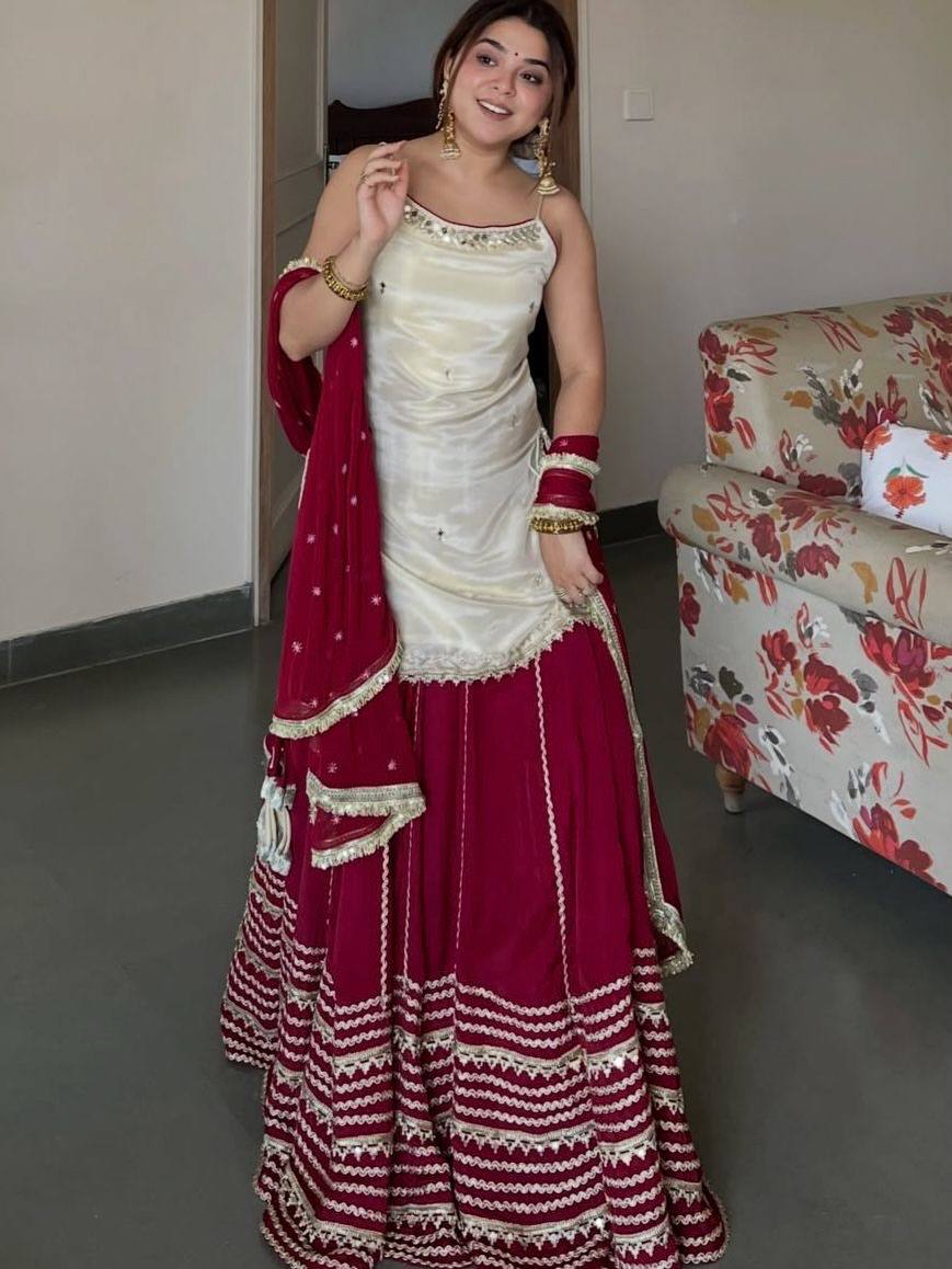 Premium Vichitra Silk Anarkali Suit Set For Women 👑