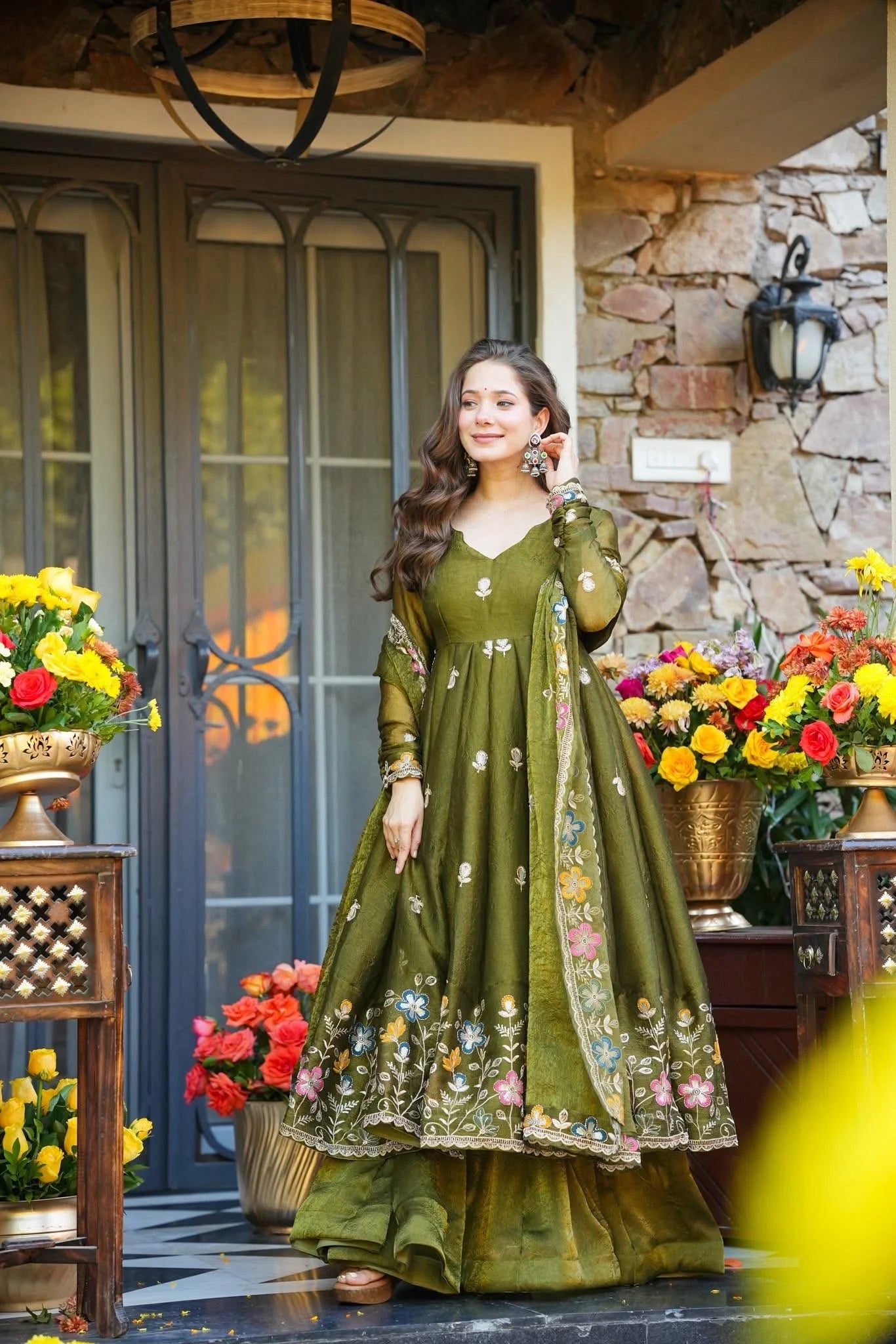 Elegant Soft Crunchy Silk Anarkali Set ✨