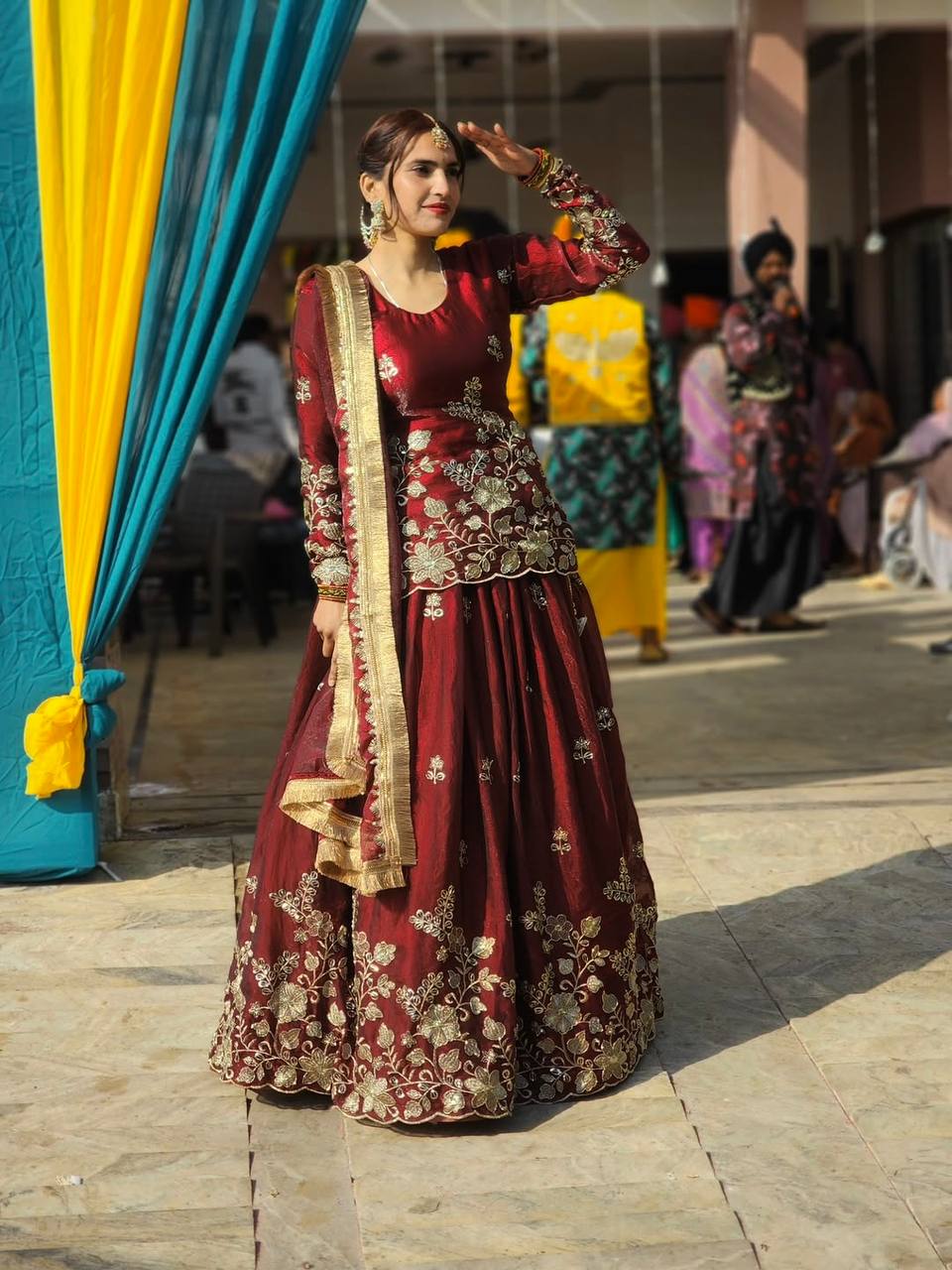 Two Tone Fandy Silk Embroidered Lehenga Set – Designer Party Wear Collection