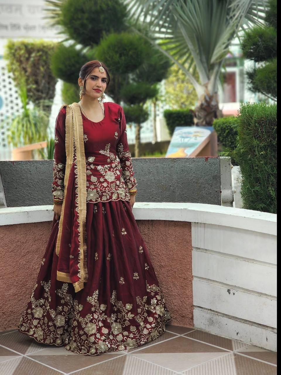 Two Tone Fandy Silk Embroidered Lehenga Set – Designer Party Wear Collection