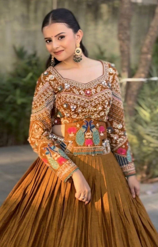 Royal Wedding Wear Chinon Silk Lehenga Choli