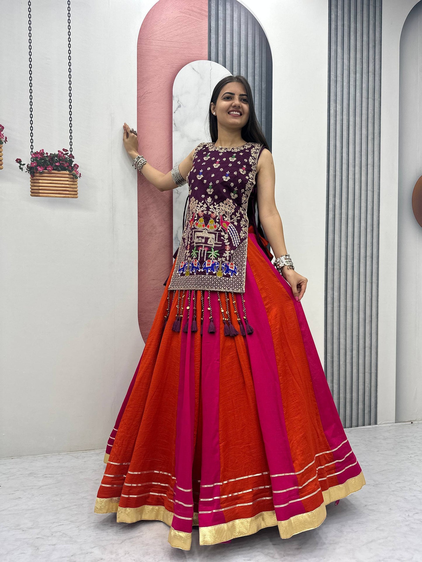 Navratri Special Vichitra Silk Lehenga Choli