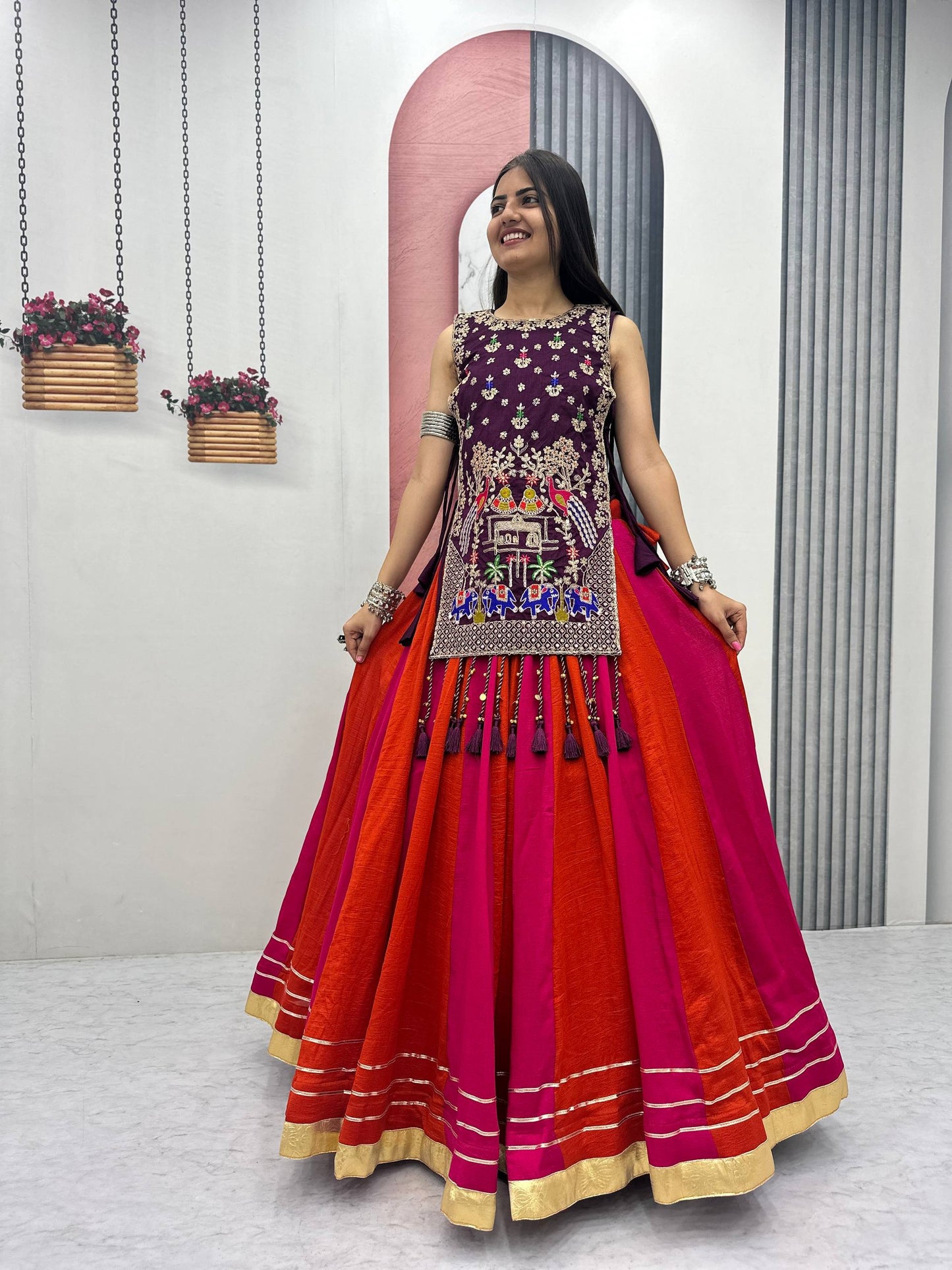 Navratri Special Vichitra Silk Lehenga Choli