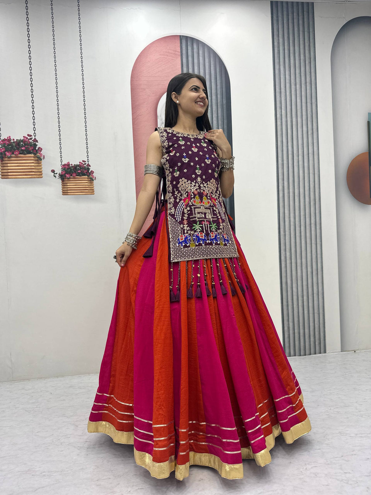 Navratri Special Vichitra Silk Lehenga Choli
