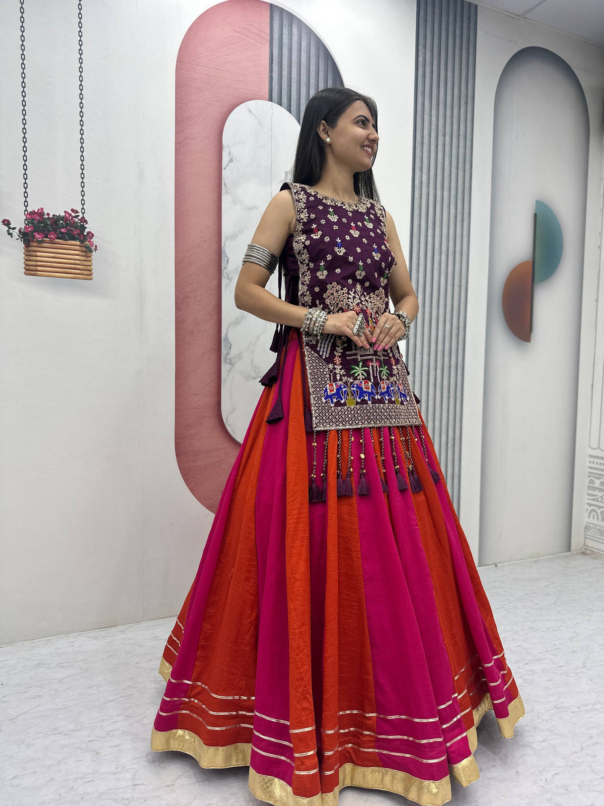 Navratri Special Vichitra Silk Lehenga Choli