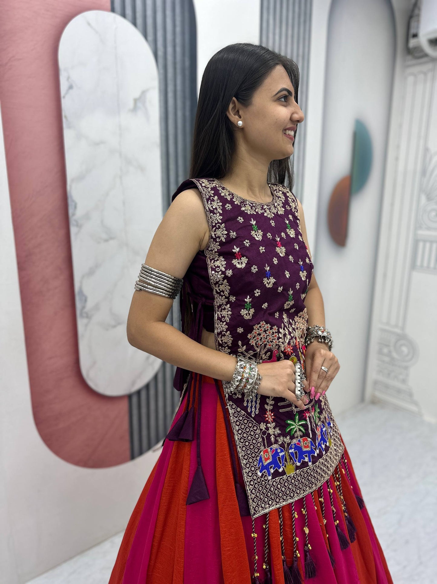 Navratri Special Vichitra Silk Lehenga Choli