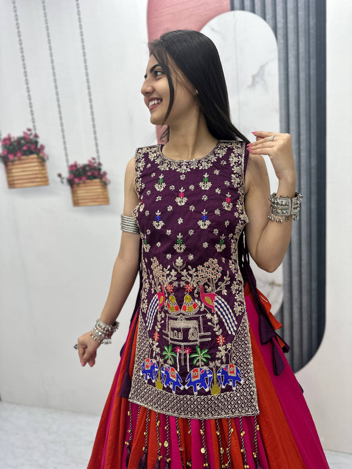 Navratri Special Vichitra Silk Lehenga Choli