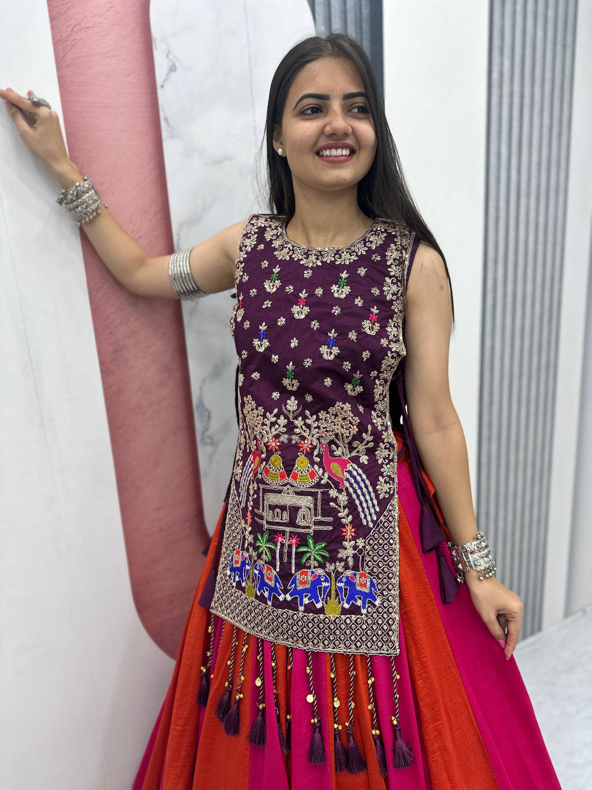 Navratri Special Vichitra Silk Lehenga Choli