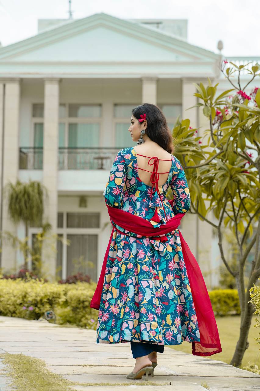 Rangriti Maslin Anarkali Suit Set ✨🌺
