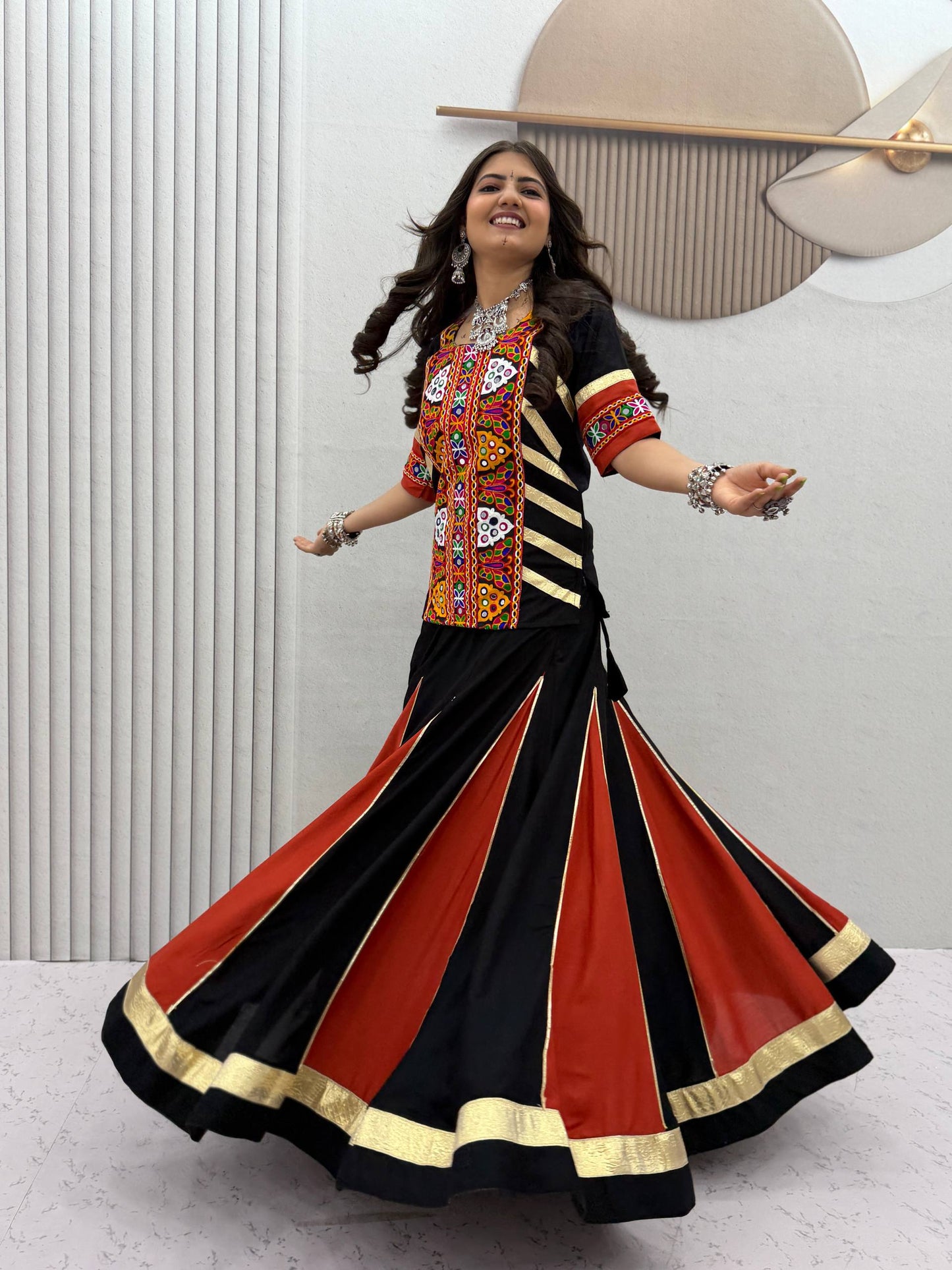 NAVRATRI SPECIAL PURE COTTON KEDIYU LEHENGA – 6 METER FLAIR