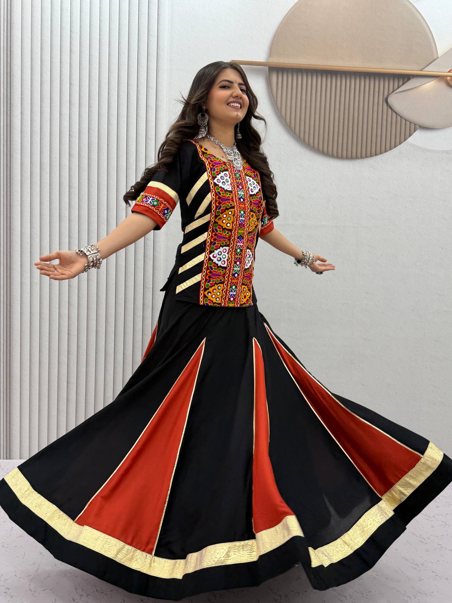 NAVRATRI SPECIAL PURE COTTON KEDIYU LEHENGA – 6 METER FLAIR