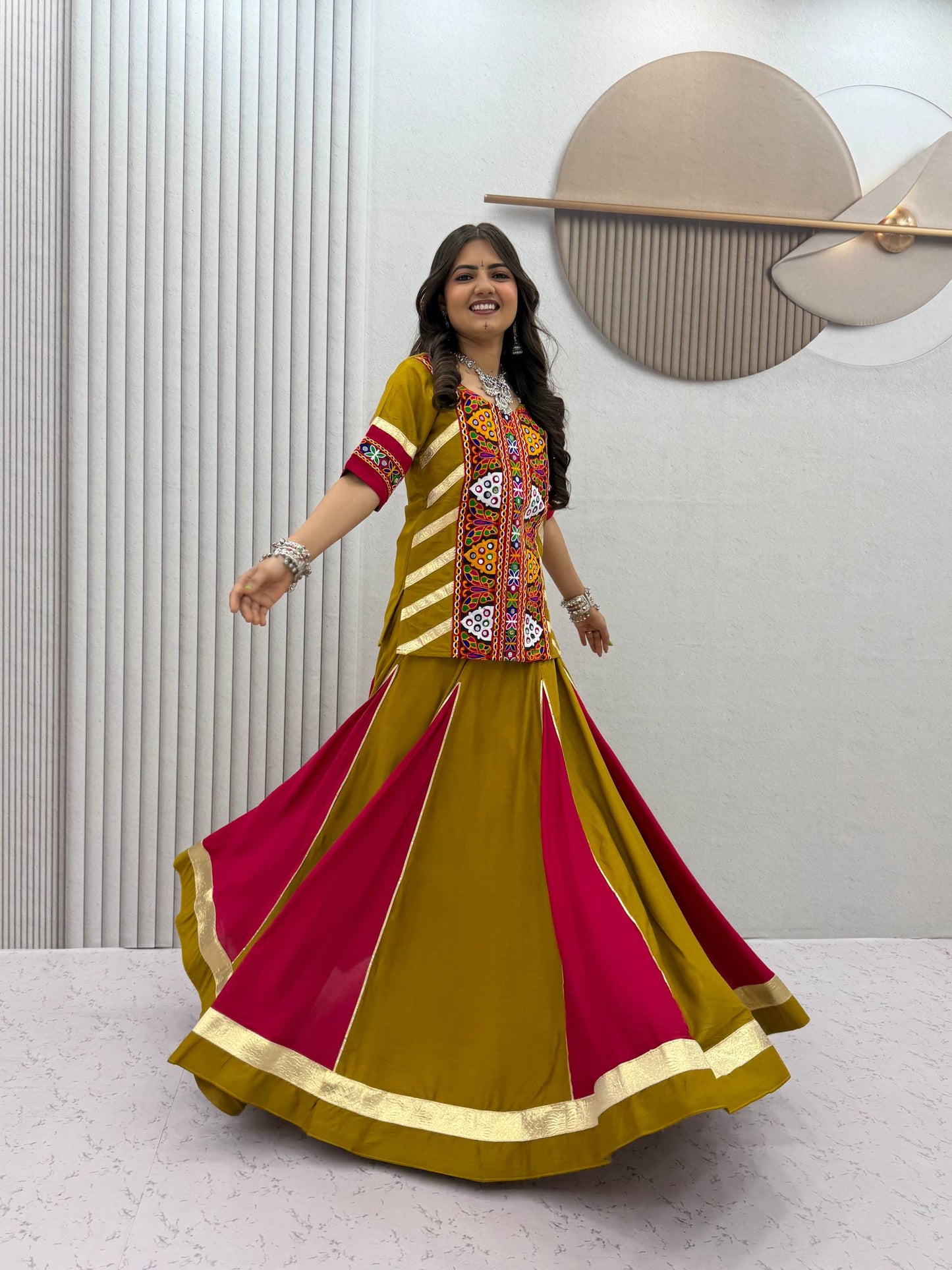 NAVRATRI SPECIAL PURE COTTON KEDIYU LEHENGA – 6 METER FLAIR