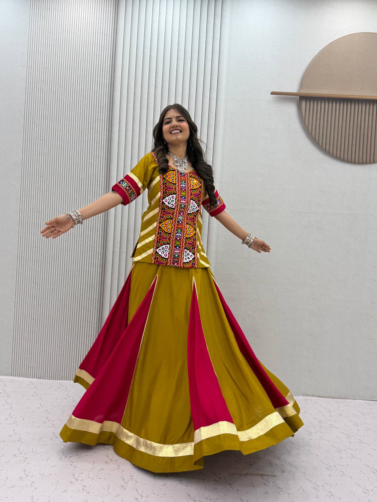 NAVRATRI SPECIAL PURE COTTON KEDIYU LEHENGA – 6 METER FLAIR