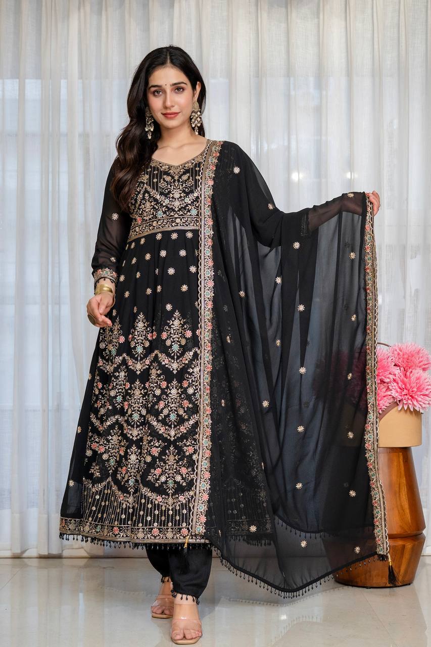 Elegant Faux Blooming Anarkali Suit Set For Women – Wedding &amp; Festive Collection