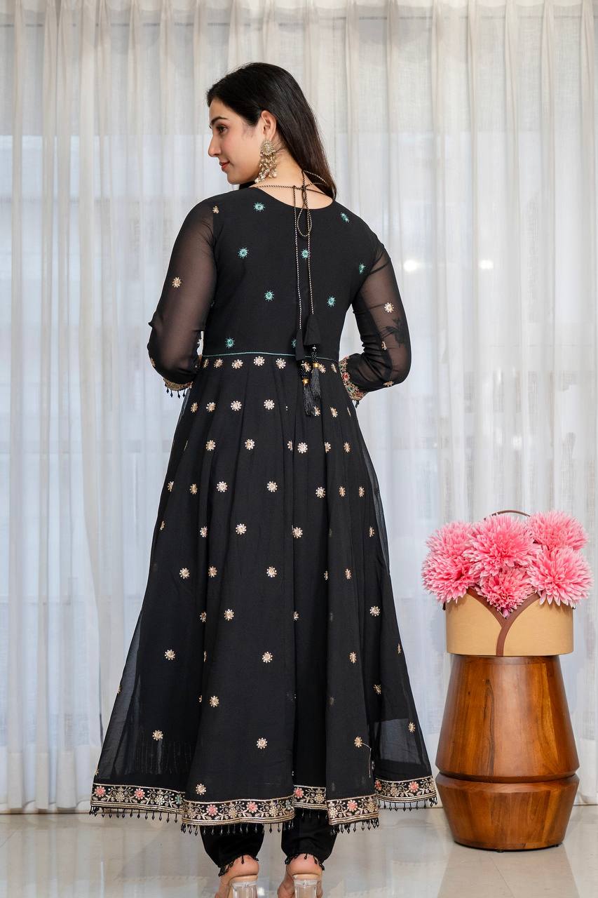 Elegant Faux Blooming Anarkali Suit Set For Women – Wedding &amp; Festive Collection