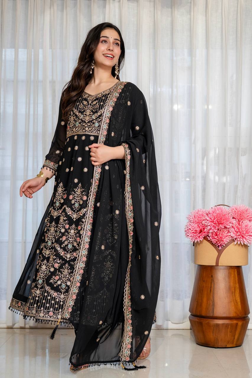 Elegant Faux Blooming Anarkali Suit Set For Women – Wedding &amp; Festive Collection