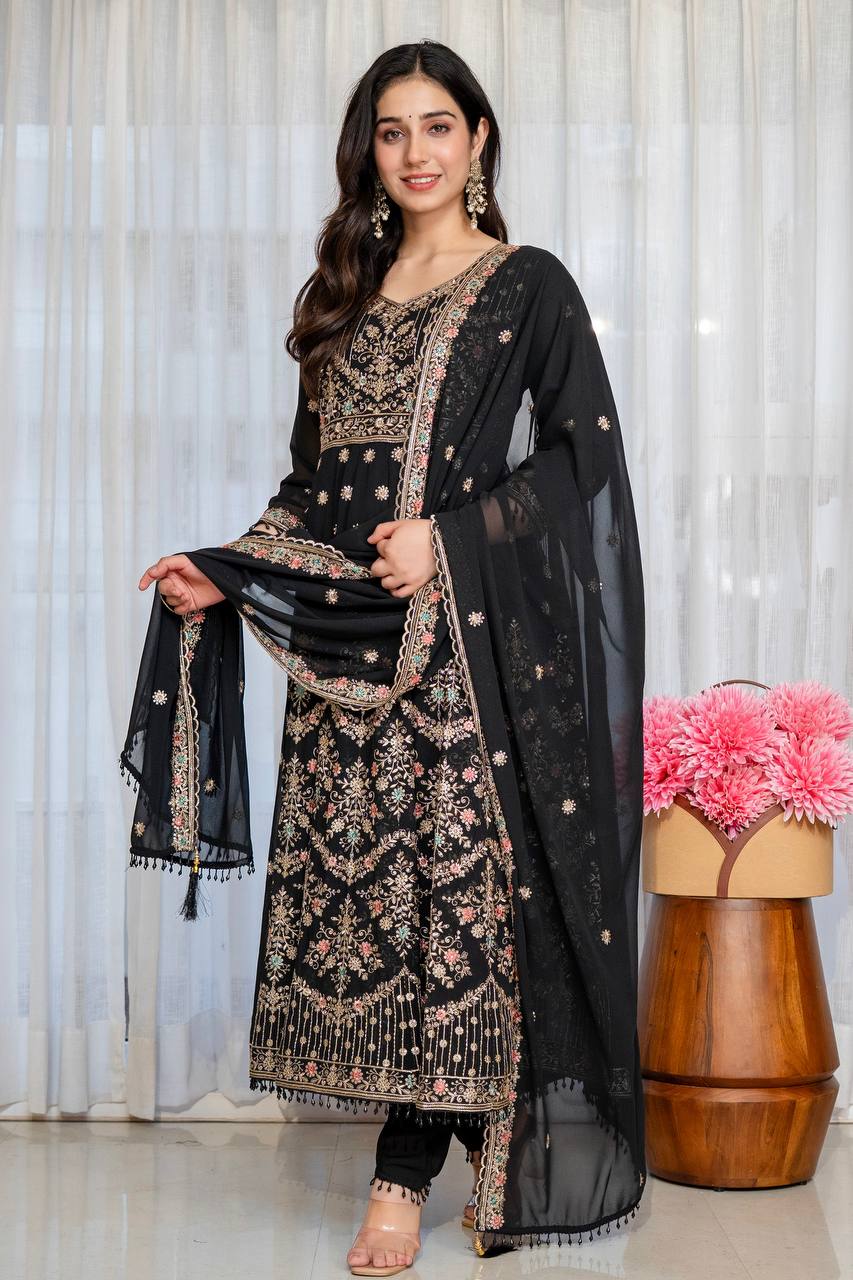 Elegant Faux Blooming Anarkali Suit Set For Women – Wedding &amp; Festive Collection