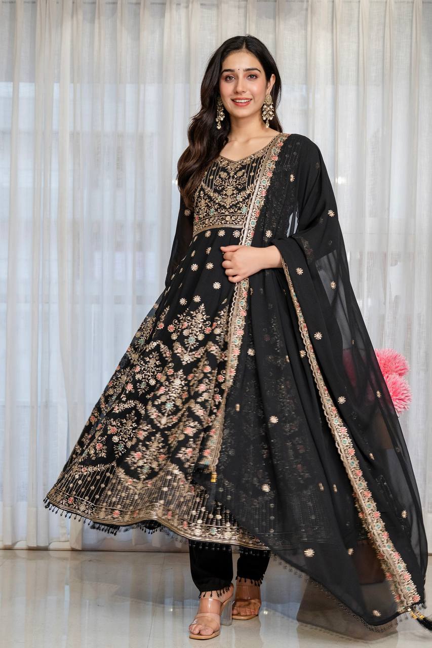 Elegant Faux Blooming Anarkali Suit Set For Women – Wedding &amp; Festive Collection