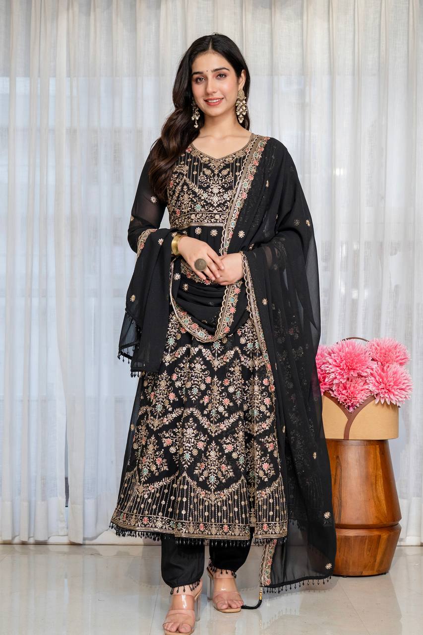 Elegant Faux Blooming Anarkali Suit Set For Women – Wedding &amp; Festive Collection