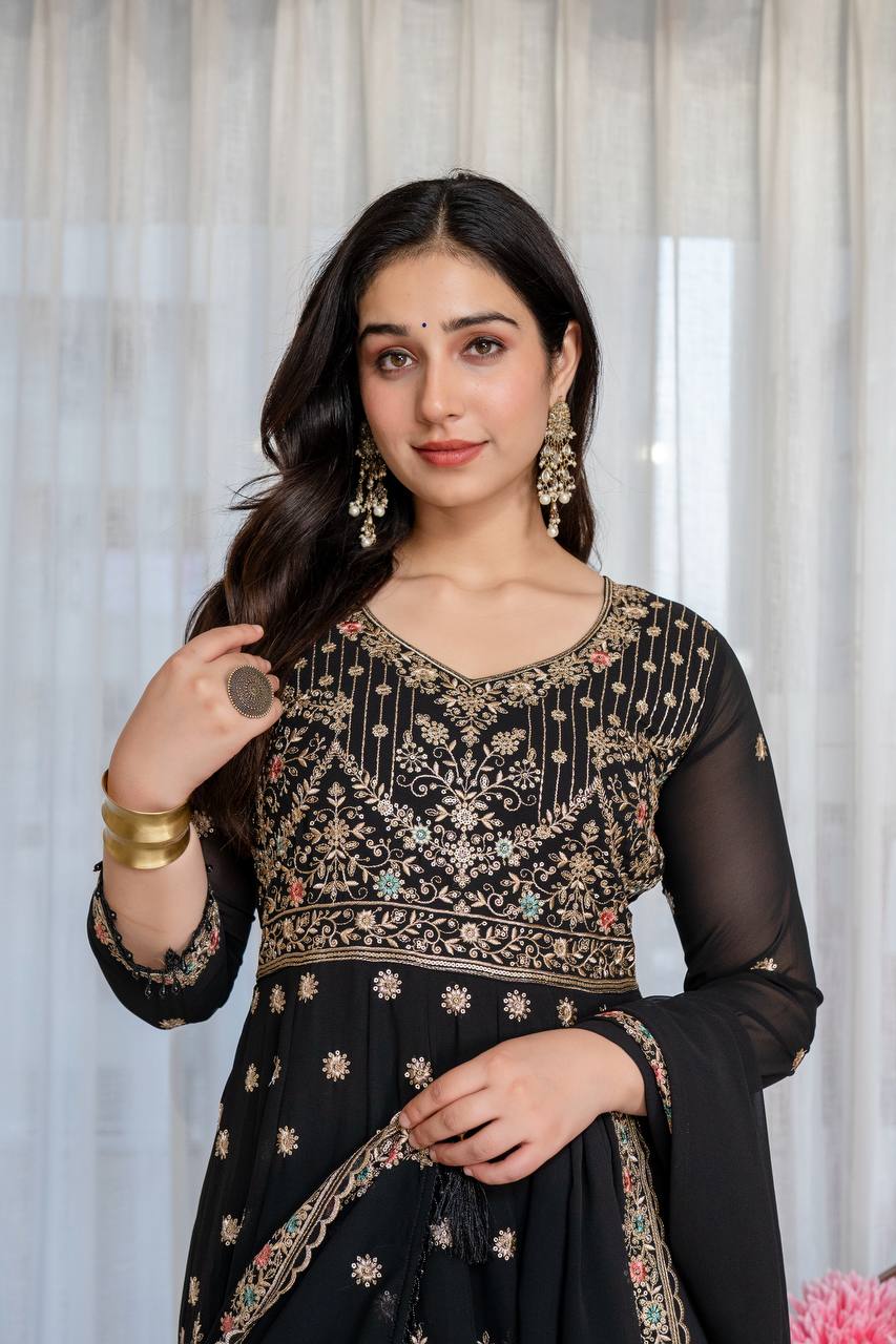 Elegant Faux Blooming Anarkali Suit Set For Women – Wedding &amp; Festive Collection