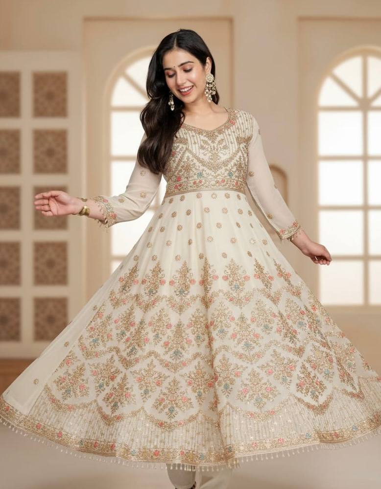 Elegant Faux Blooming Anarkali Suit Set For Women – Wedding &amp; Festive Collection