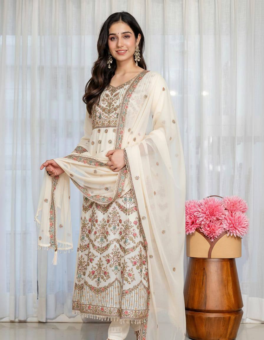 Elegant Faux Blooming Anarkali Suit Set For Women – Wedding &amp; Festive Collection