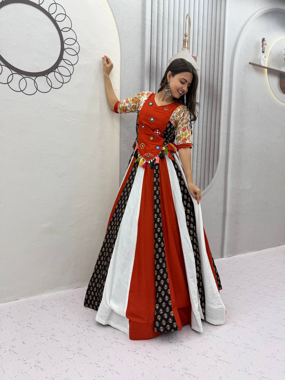NAVRATRI SPECIAL PURE COTTON KEDIYU LEHENGA – REAL HANDWORK