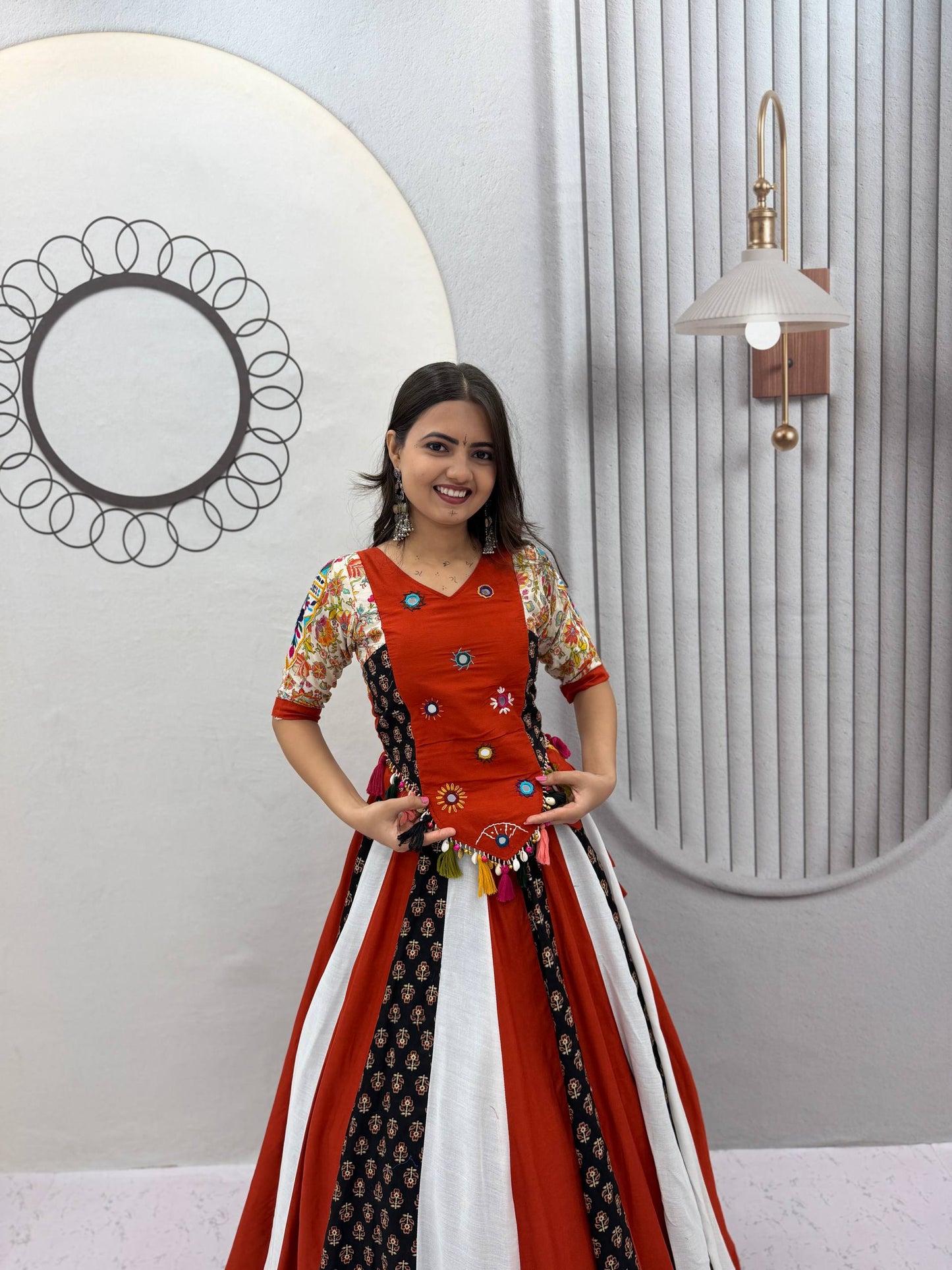 NAVRATRI SPECIAL PURE COTTON KEDIYU LEHENGA – REAL HANDWORK