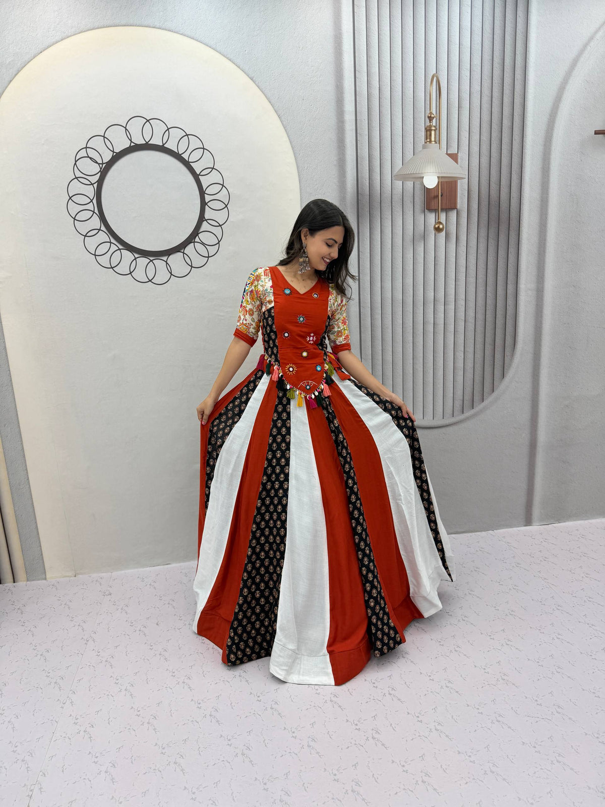 NAVRATRI SPECIAL PURE COTTON KEDIYU LEHENGA – REAL HANDWORK