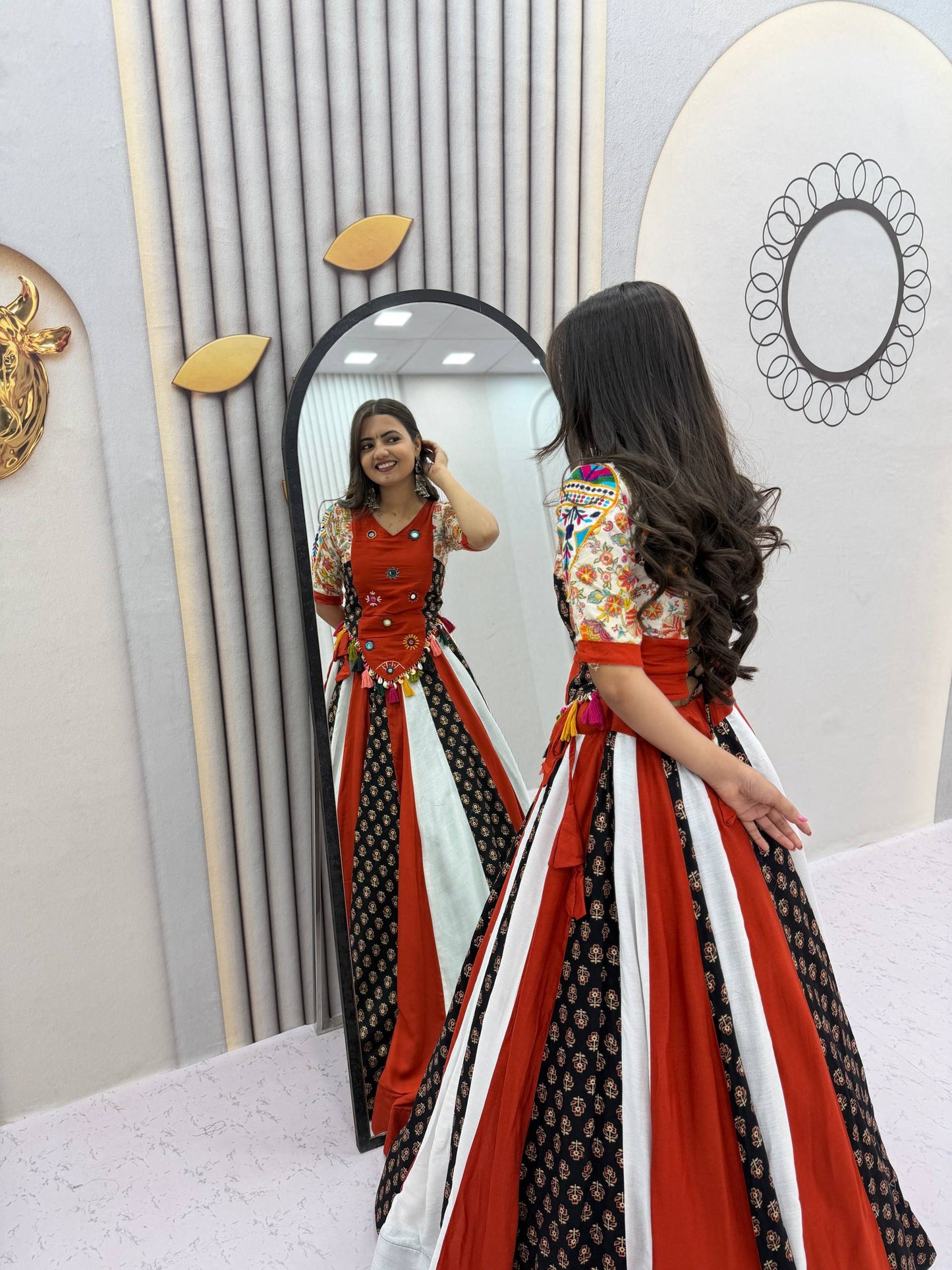 NAVRATRI SPECIAL PURE COTTON KEDIYU LEHENGA – REAL HANDWORK