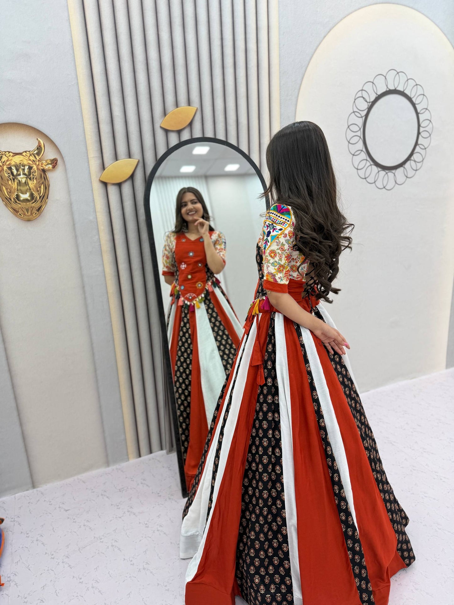 NAVRATRI SPECIAL PURE COTTON KEDIYU LEHENGA – REAL HANDWORK