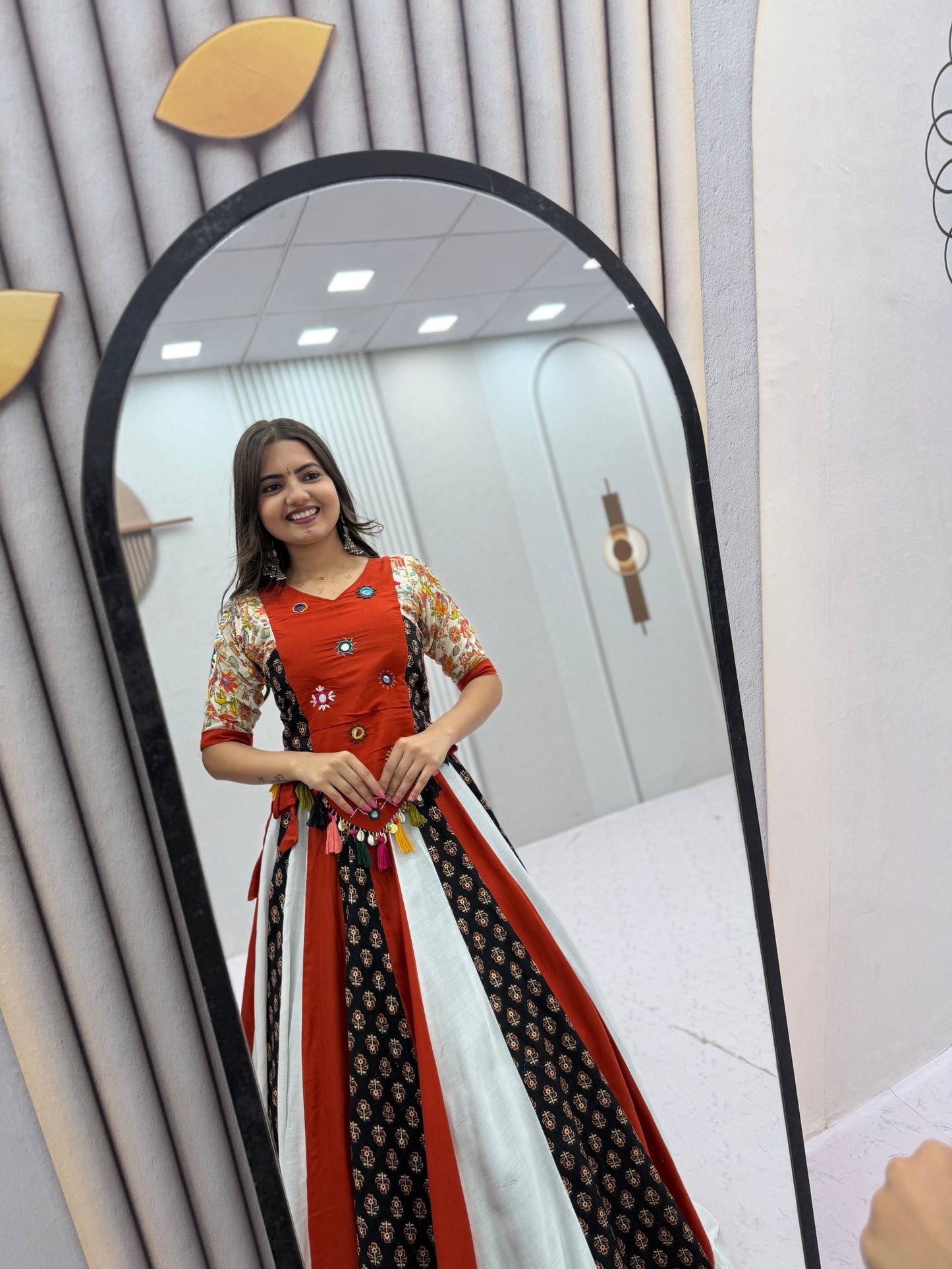 NAVRATRI SPECIAL PURE COTTON KEDIYU LEHENGA – REAL HANDWORK