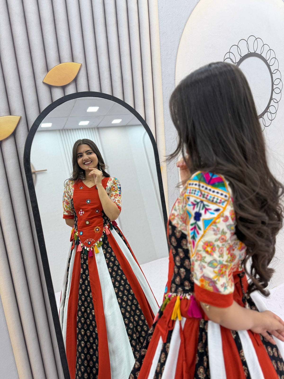 NAVRATRI SPECIAL PURE COTTON KEDIYU LEHENGA – REAL HANDWORK