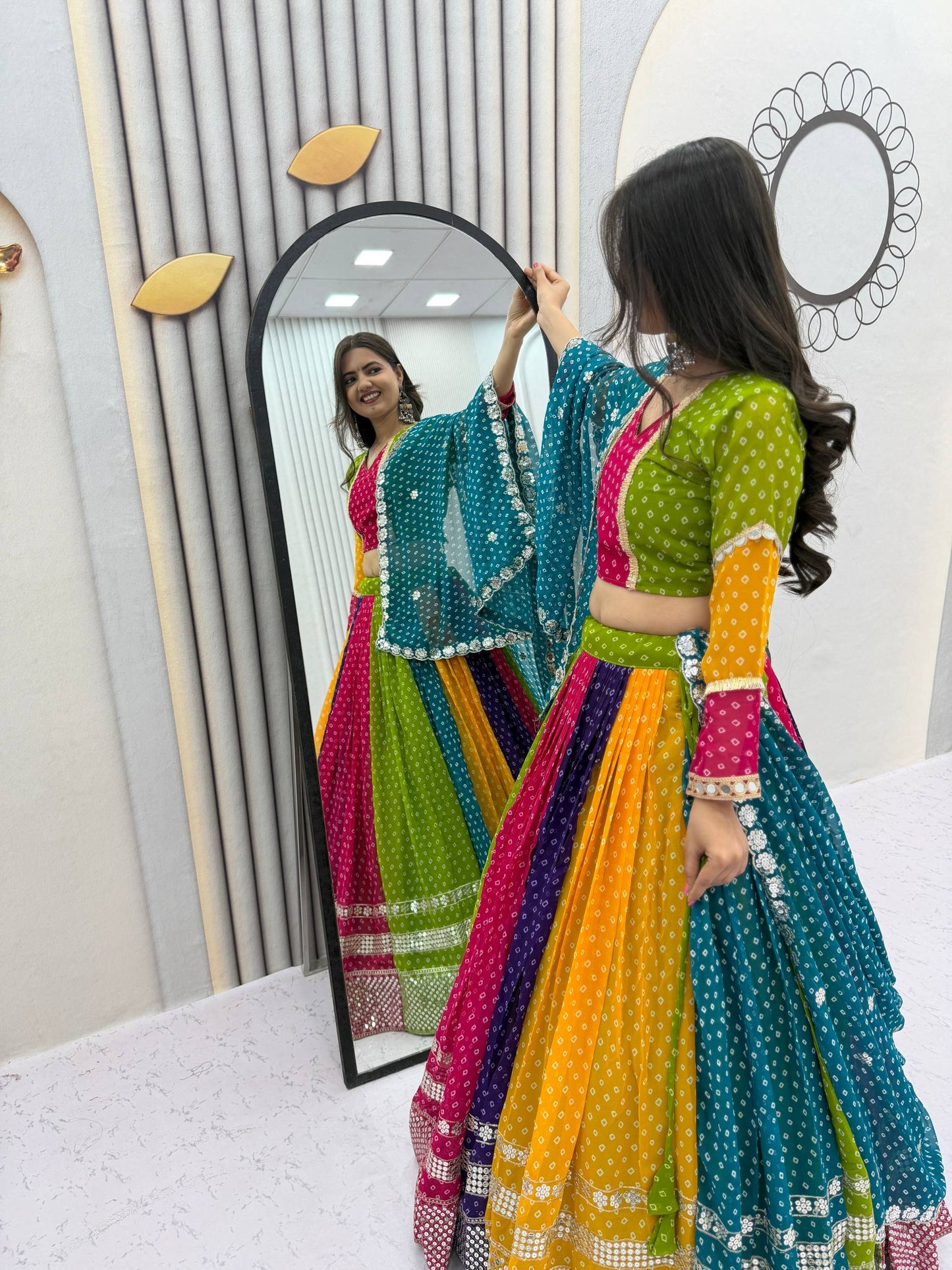 NAVRATRI SPECIAL GEORGETTE LEHENGA CHOLI – 6 METER FLAIR