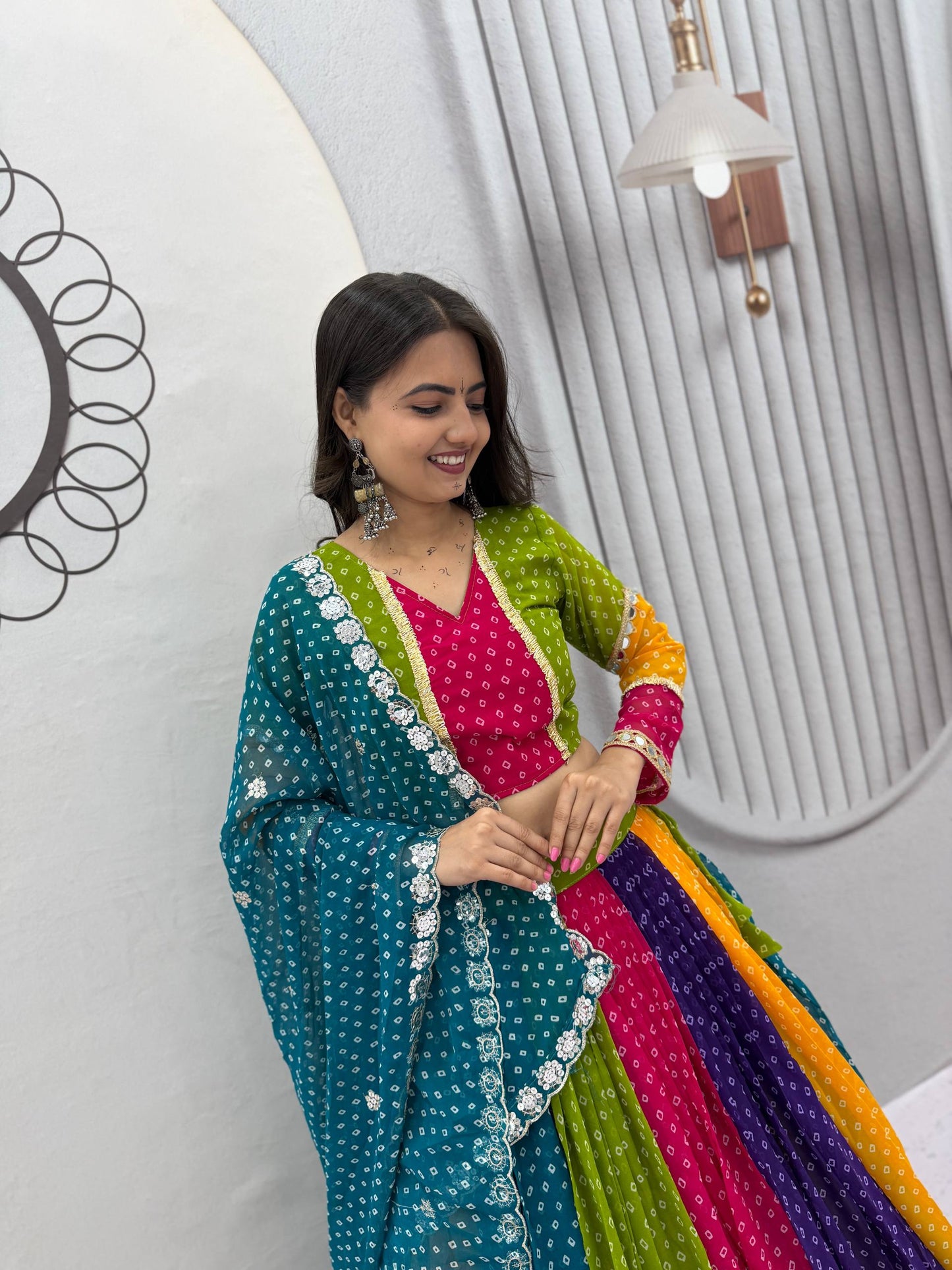 NAVRATRI SPECIAL GEORGETTE LEHENGA CHOLI – 6 METER FLAIR