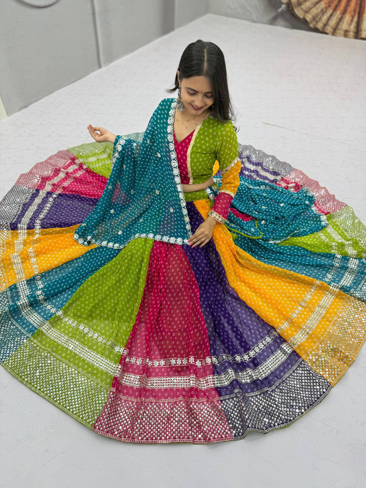 NAVRATRI SPECIAL GEORGETTE LEHENGA CHOLI – 6 METER FLAIR