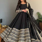 Premium Black Embroidered Anarkali Suit Set