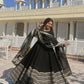Premium Black Embroidered Anarkali Suit Set